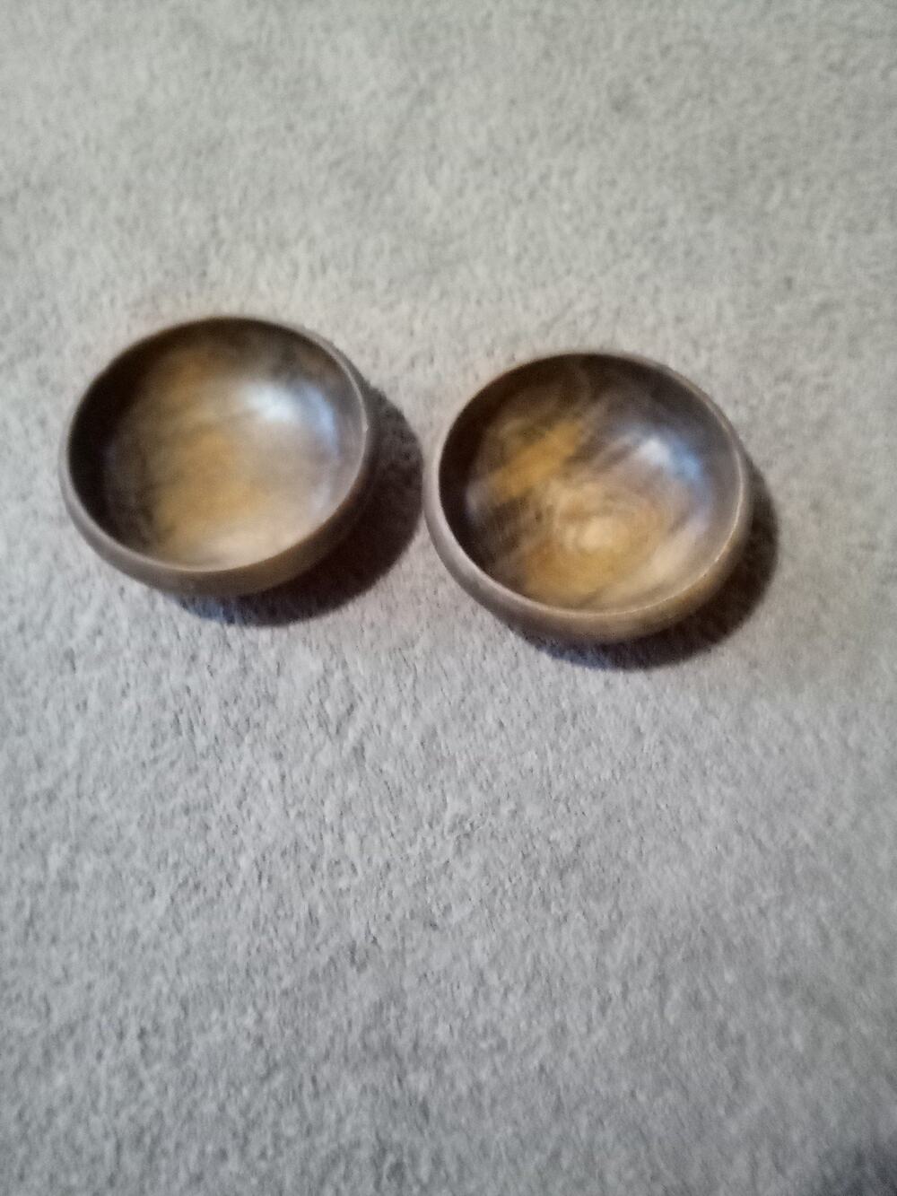 Vintage (2) Wooden Turned Salad Bowls